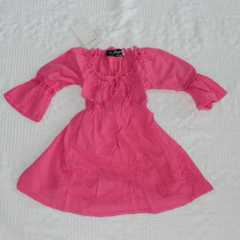Gretty Zueger Girl's Embroidered Dress 3/4 Sleeve Size 2T